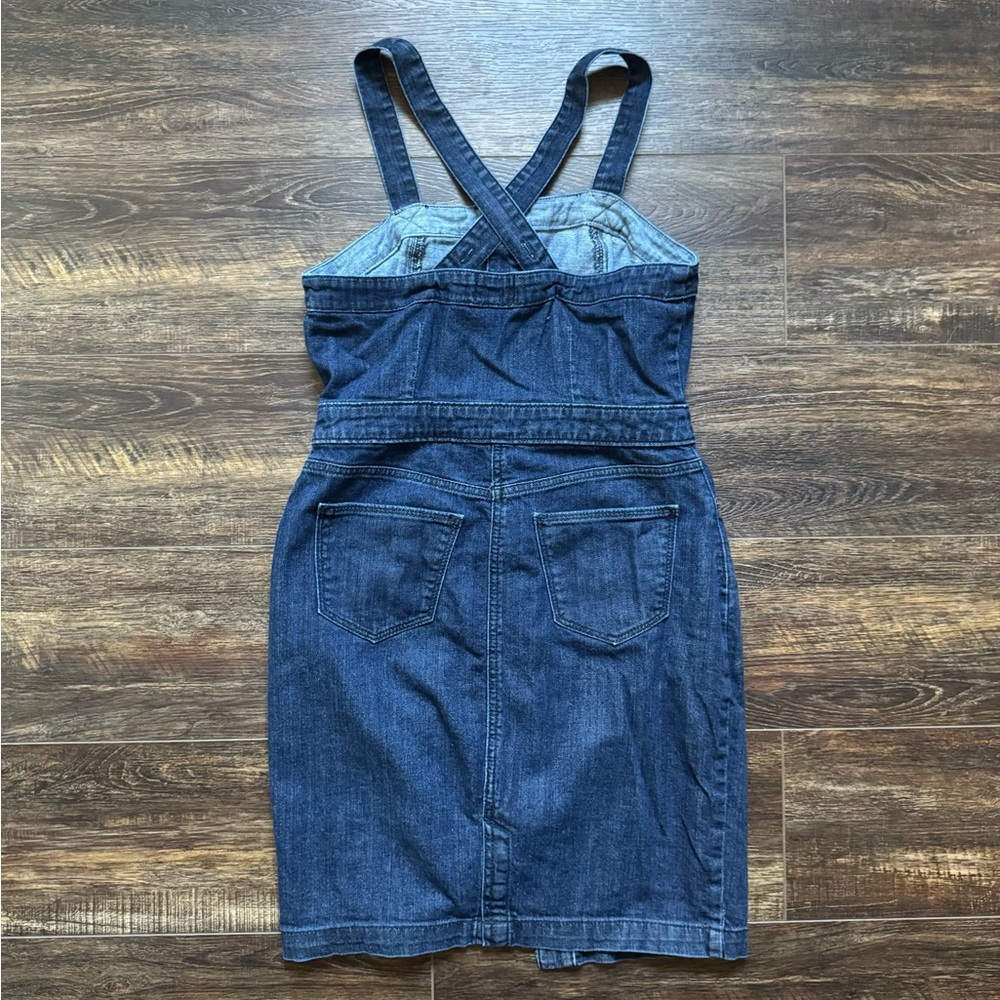 Universal Thread Overalls Denim Skirt Dress 4 - Picture 3 of 5
